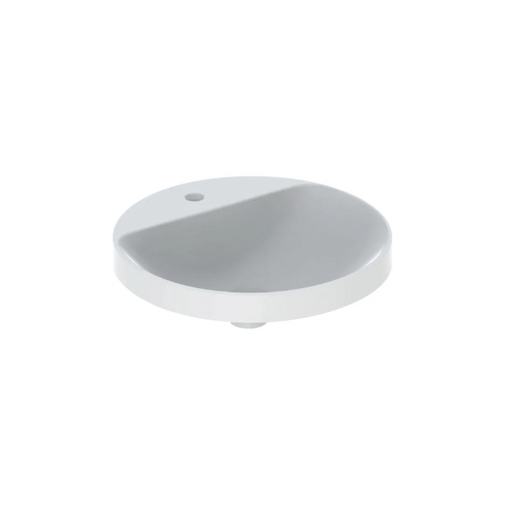 Geberit Variform Einbauwaschtisch, rund, mit Ablage, D48cm, H17.8cm, z Überlauf, mit Hahnloch