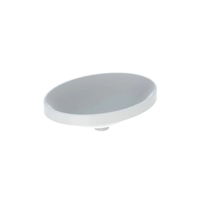 Geberit Variform Einbauwaschtisch, oval, B55cm, H17.8cm, T40cm, z Überlauf, ohne Hahnloch
