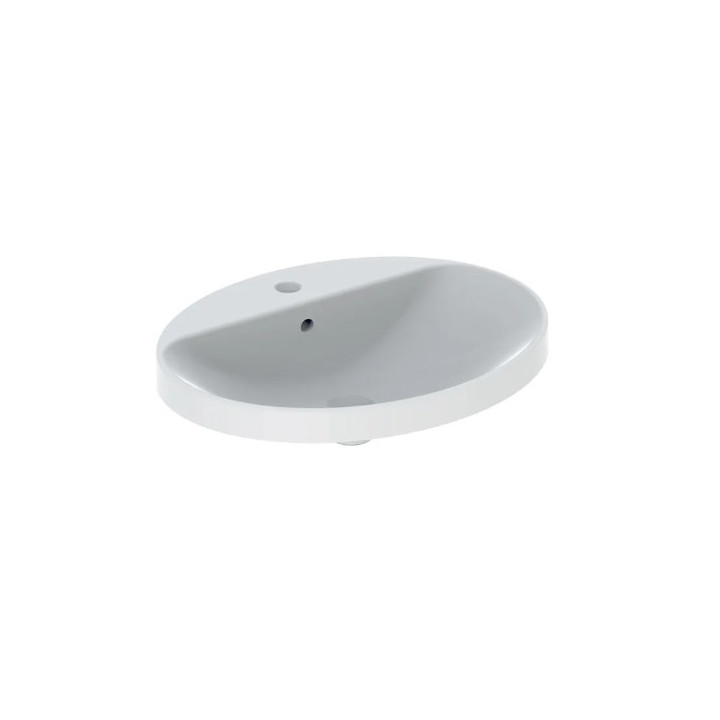 Geberit Variform Einbauwaschtisch, oval, B55cm, H17.8cm, T45cm, ohne Überlauf, mit Hahnloch