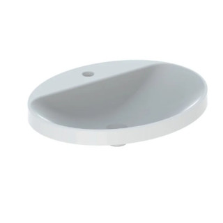 Geberit Variform Einbauwaschtisch, oval, B60cm, H17.8cm, T48cm, z Überlauf, mit Hahnloch