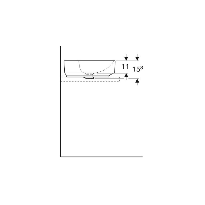 Geberit Variform Aufsatzwaschtisch, rund, D40cm, H15.8cm, ohne Überlauf, ohne Hahnloch