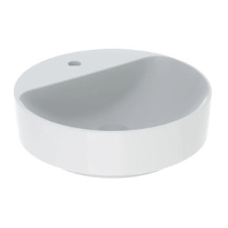 Geberit Variform Aufsatzwaschtisch, rund, D45cm, H15.8cm, z Überlauf, mit Hahnloch