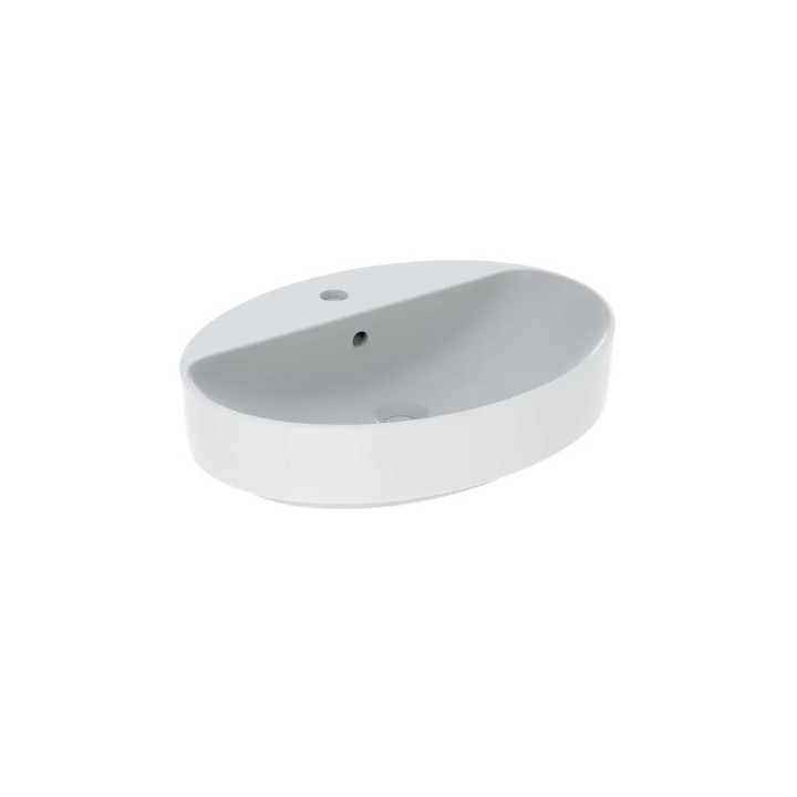 Geberit Variform Aufsatzwaschtisch, oval, B55cm, H15.8cm, T40cm, ohne Überlauf, ohne Hahnloch