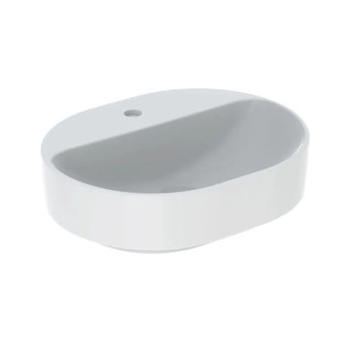 Geberit Variform Aufsatzwaschtisch, eliptyczna, B50cm, H15.8cm, T40cm, z Überlauf, mit Hahnloch