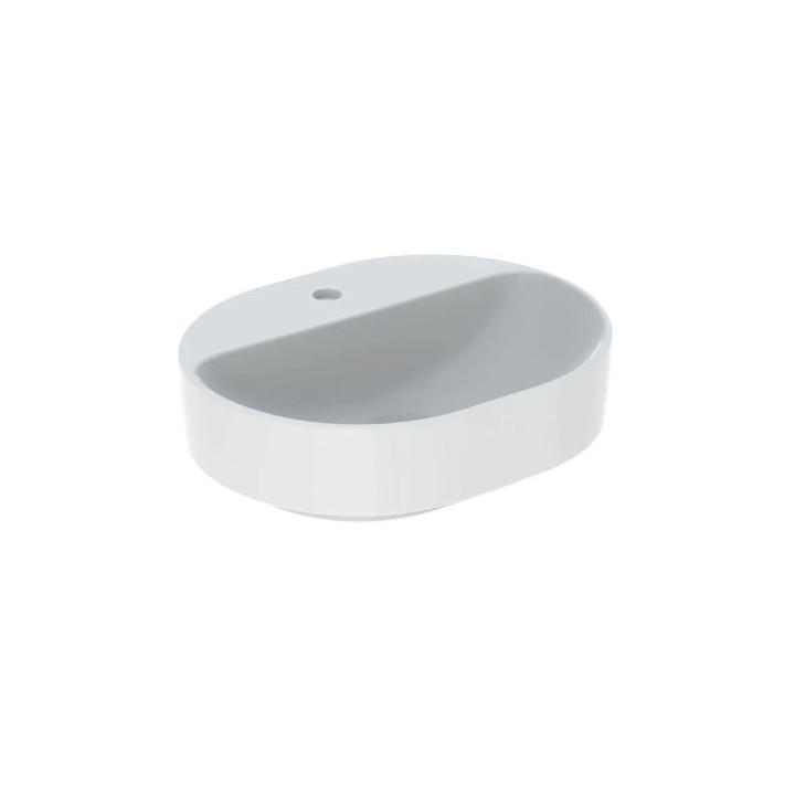 Geberit Variform Aufsatzwaschtisch, eliptyczna, B50cm, H15.8cm, T40cm, z Überlauf, mit Hahnloch