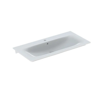 Geberit Selnova Square Waschtisch mit unterschrank, B80cm, H16.8cm, T48cm, cienki rant, z Überlauf,  mit Hahnloch