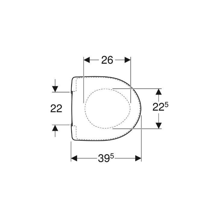 Geberit Selnova Compact Wc-sitz, Halterung od góry, wolne opadanie, zachodząca Deckel deski WC-