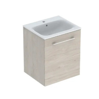 Geberit Selnova Square Set szafki pod umywalkę, z jednymi drzwiami, B55cm, H65.2cm, T50.2cm, Walnuss hickory, z umywalką meblową
