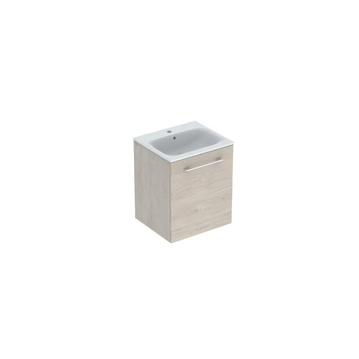 Geberit Selnova Square Set szafki pod umywalkę, z jednymi drzwiami, B55cm, H65.2cm, T50.2cm, Walnuss hickory, z umywalką meblową