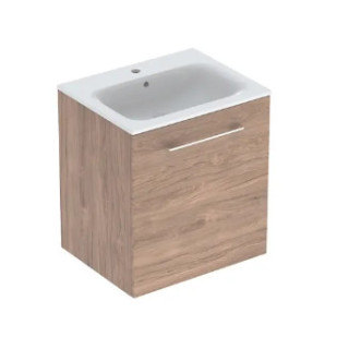 Geberit Selnova Square Set szafki pod umywalkę, z jednymi drzwiami, B60cm, H65.2cm, T50.2cm, lava, z umywalką meblową, cienki ra