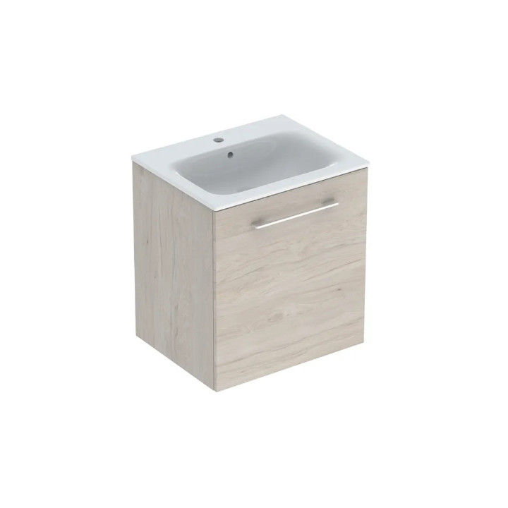 Geberit Selnova Square Set szafki pod umywalkę, z jednymi drzwiami, B60cm, H65.2cm, T50.2cm, Walnuss hickory, z umywalką meblową