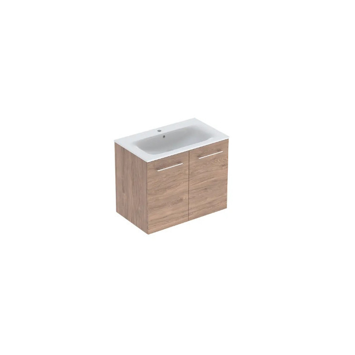 Geberit Selnova Square Set szafki pod umywalkę, z dwojgiem Tür, B80cm, H65.2cm, T50.2cm, lava, z umywalką meblową, cienki rant, 