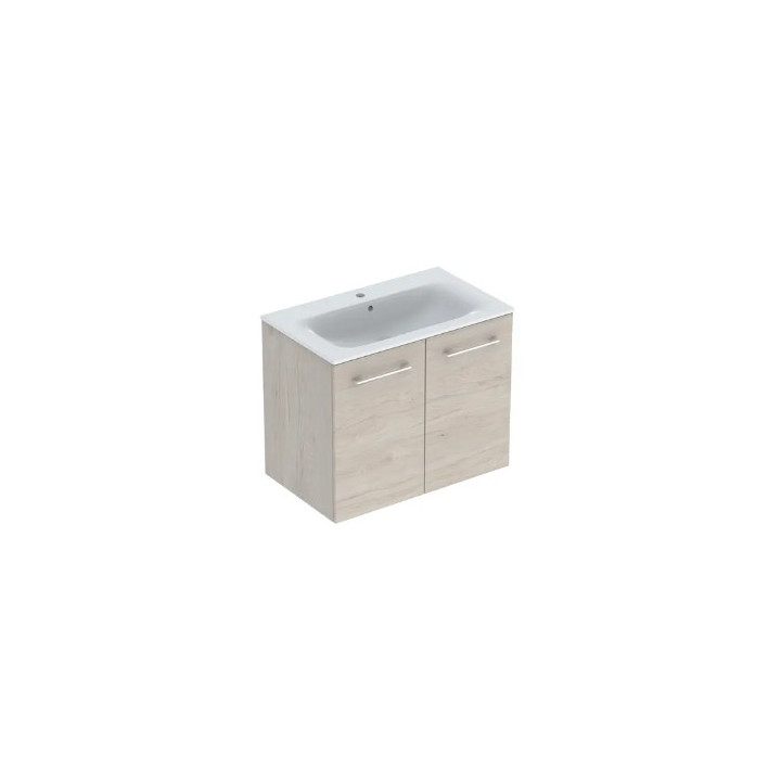Geberit Selnova Square Set szafki pod umywalkę, z dwojgiem Tür, B80cm, H65.2cm, T50.2cm, Walnuss hickory, z umywalką meblową, ci