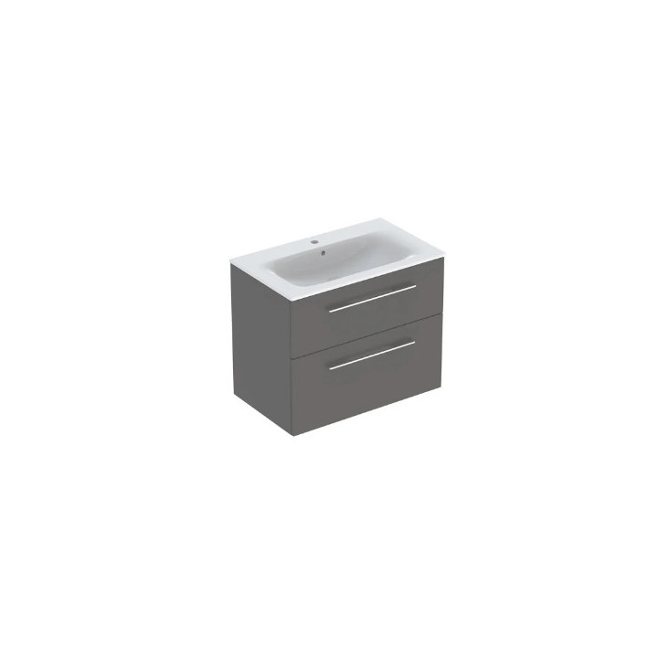 Geberit Selnova Square Set szafki pod umywalkę, z dwiema szufladami, B80cm, H65.2cm, T50.2cm, weiß, z umywalką meblową, cienki r