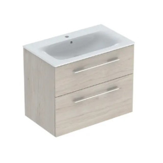 Geberit Selnova Square Set szafki pod umywalkę, z dwiema szufladami, B80cm, H65.2cm, T50.2cm, Walnuss hickory, z umywalką meblow