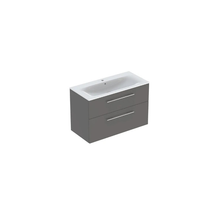 Geberit Selnova Square Set szafki pod umywalkę, z dwiema szufladami, B100cm, H65.2cm, T50.2cm, weiß, z umywalką meblową, cienki 