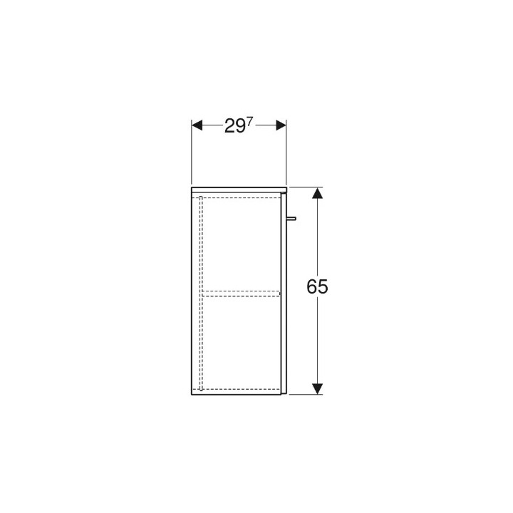 Geberit Selnova Square Schrank boczna, B33cm, H65cm, T29.7cm, z jednymi drzwiami, weiß