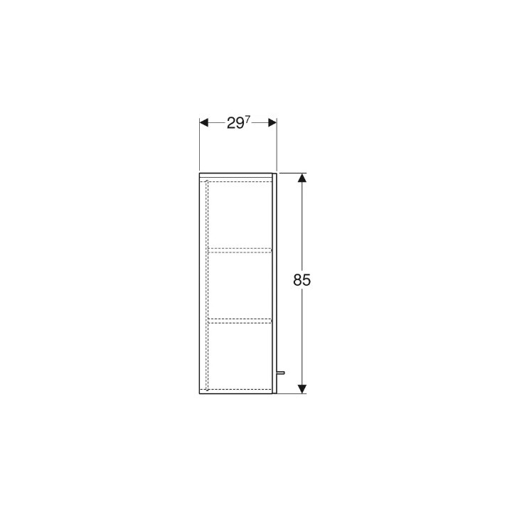 Geberit Selnova Square Schrank boczna, B33cm, H65cm, T29.7cm, z jednymi drzwiami, orche włoski hickory jasny