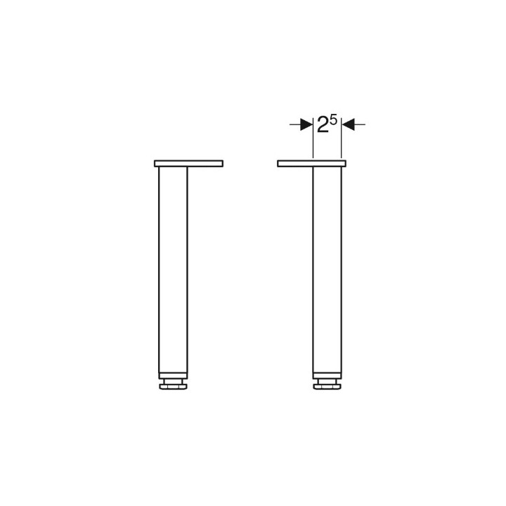 Geberit Selnova Square Set nóg, dwie sztuki, H20.2cm, Chrom glänzend