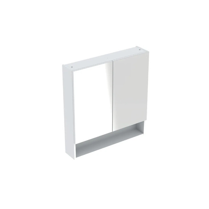 Geberit Selnova Square Spiegelschrank, B58.8cm, H85cm, T17.5cm, z dwojgiem Tür, weiß