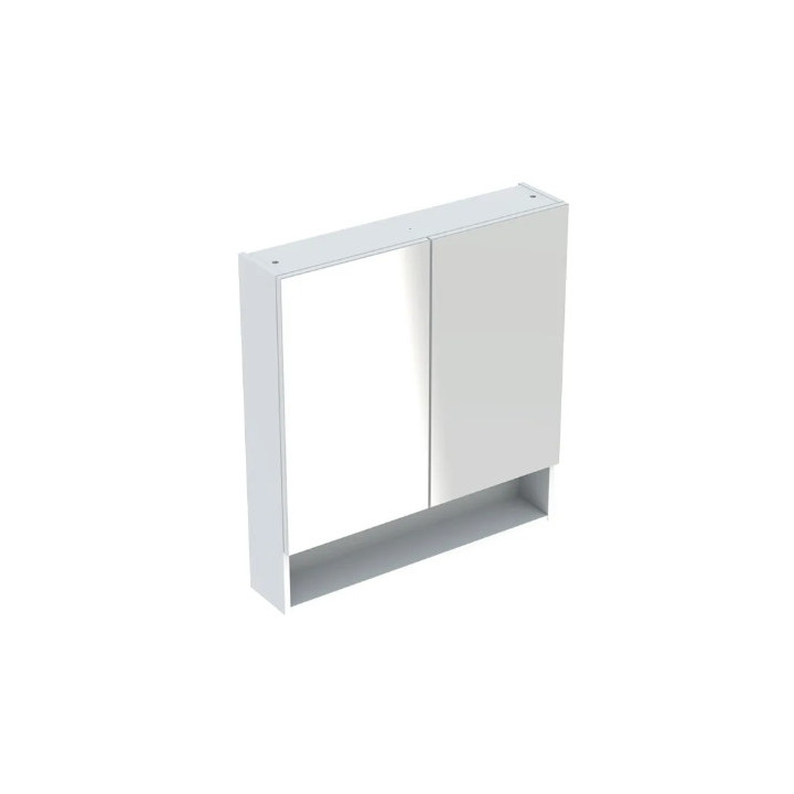 Geberit Selnova Square Spiegelschrank, B58.8cm, H85cm, T17.5cm, z dwojgiem Tür, Walnuss hickory jasny