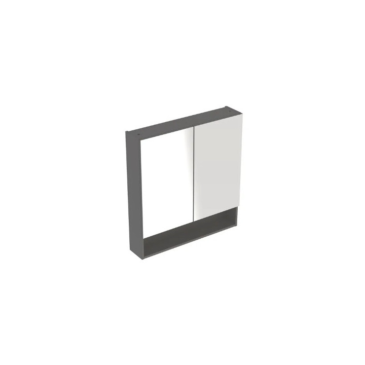 Geberit Selnova Square Spiegelschrank, B78.8cm, H85cm, T17.5cm, z dwojgiem Tür, weiß
