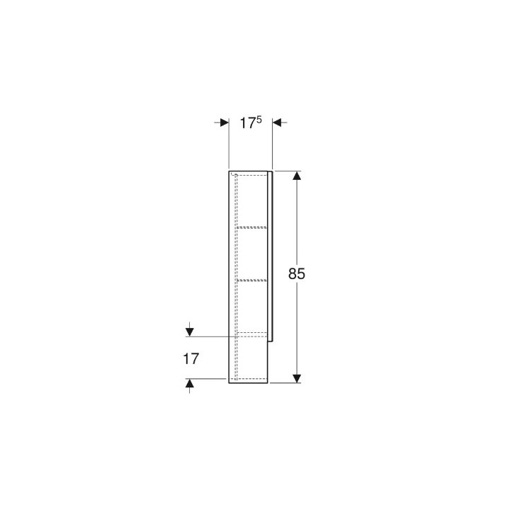 Geberit Selnova Square Spiegelschrank, B78.8cm, H85cm, T17.5cm, z dwojgiem Tür, weiß