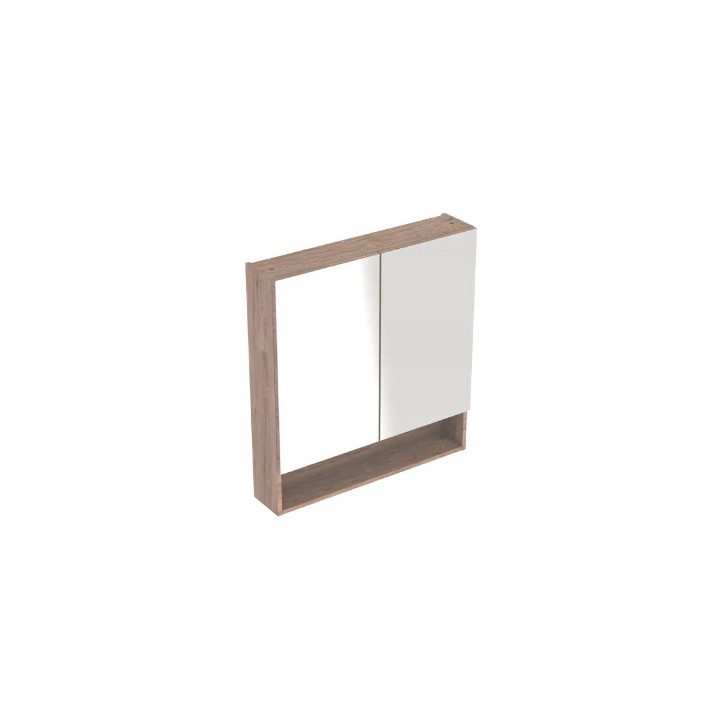 Geberit Selnova Square Spiegelschrank, B78.8cm, H85cm, T17.5cm, z dwojgiem Tür, lava