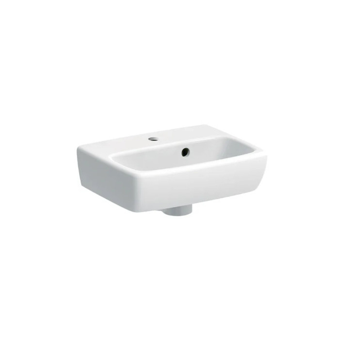 Geberit Selnova Square Waschtisch kompaktowa, B36cm, H14.5cm, T28cm, z Überlauf, mit Hahnloch