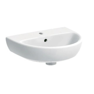 Geberit Selnova Waschtisch kompaktowa, B36cm, H15cm, T29cm, z Überlauf, mit Hahnloch