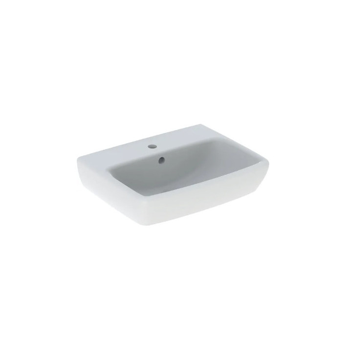 Geberit Selnova Square Waschtisch kompaktowa, B50cm, H17cm, T42cm, z Überlauf, mit Hahnloch