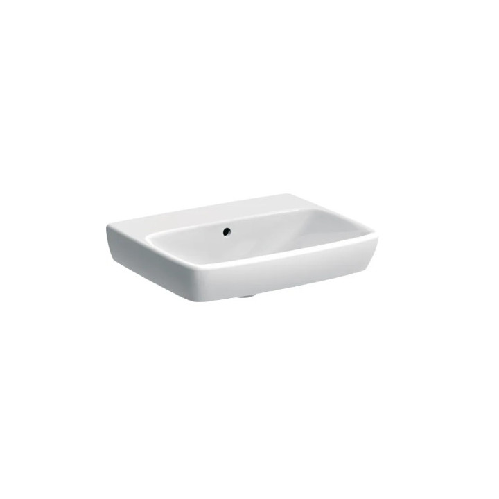 Geberit Selnova Square Waschtisch, B55cm, H17.5cm, T44cm, z Überlauf, mit Hahnloch
