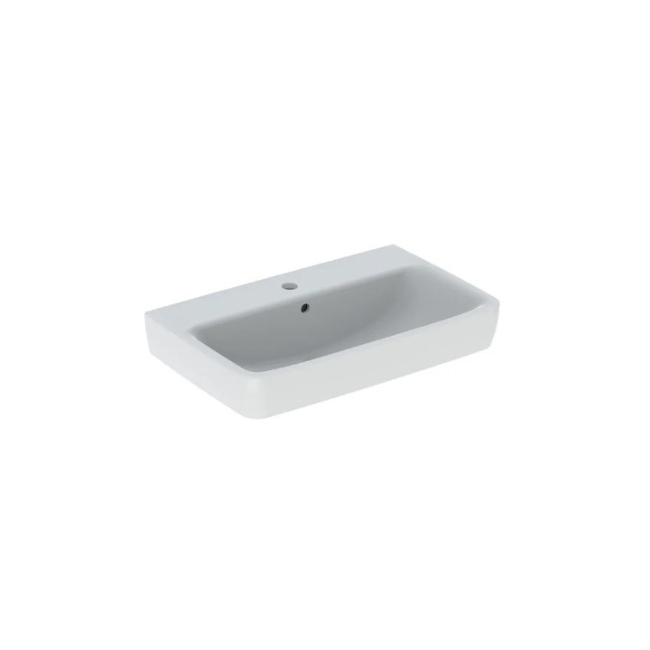 Geberit Selnova Square Waschtisch, B60cm, H18cm, T46cm, z Überlauf, mit Hahnloch