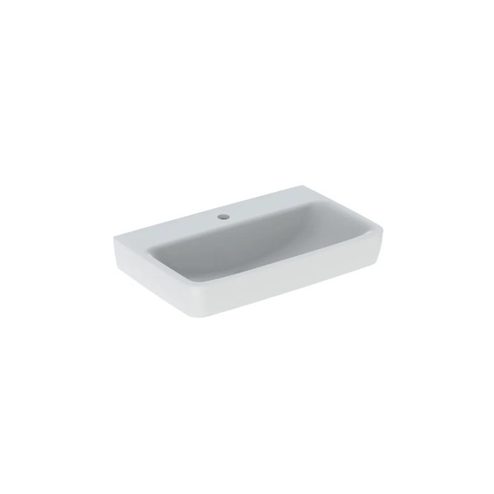 Geberit Selnova Compact Waschtisch, B65cm, H17.5cm, T40cm, z Überlauf, mit Hahnloch