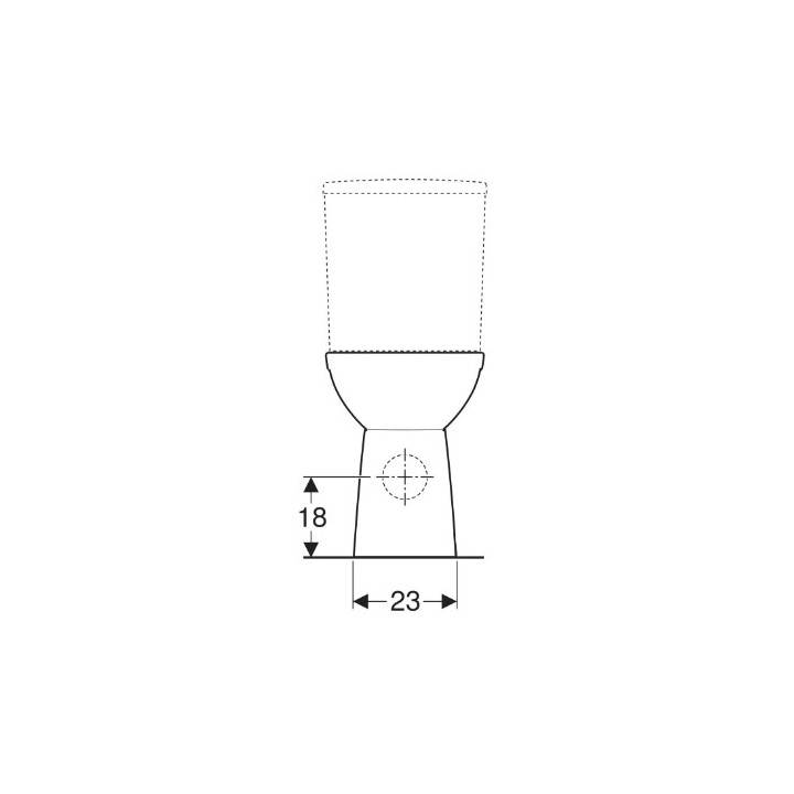 Geberit Selnova Stehend Becken WC do spłuczki nasadzanej, Tiefspül-, B35.6cm, H39cm, T66.5cm, Abfluss poziomy, Rimfree