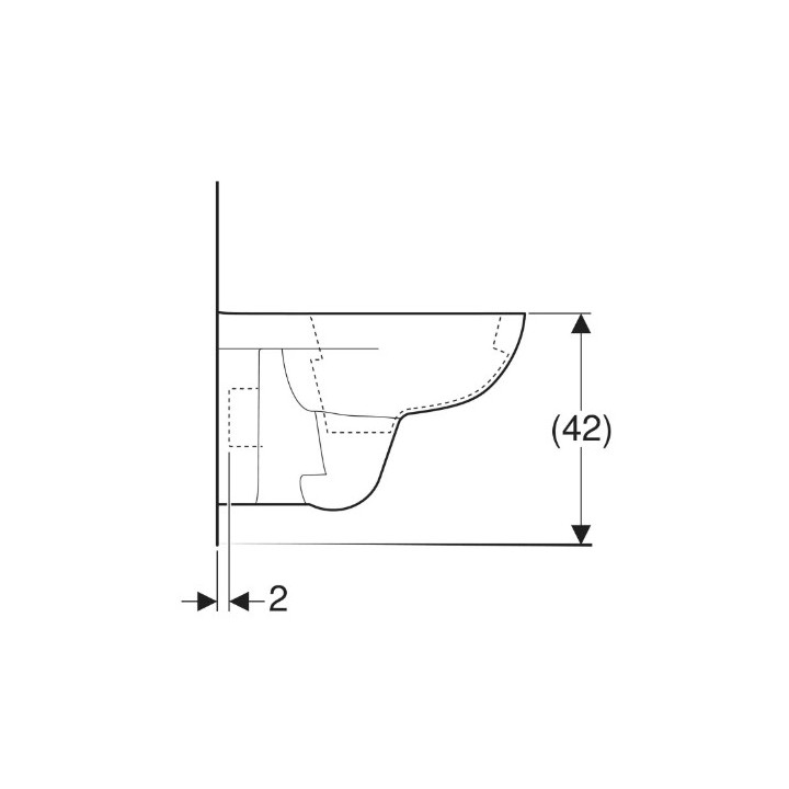 Geberit Selnova Hängend Becken WC, Tiefspül-, B35.8cm, H33.2cm, T53cm