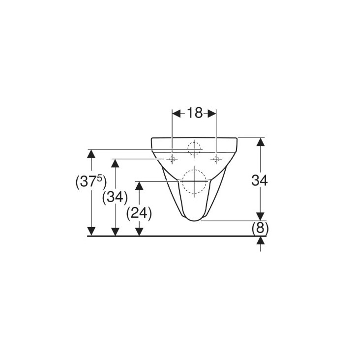 Geberit Selnova Compact Hängend Becken WC, Tiefspül-, B35.5cm, H34cm, T48cm, kurz, Rimfree