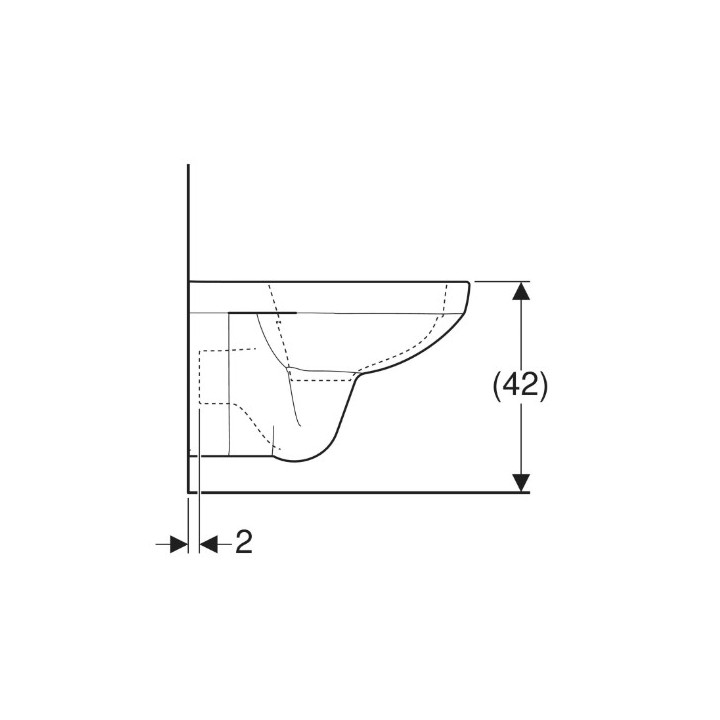 Geberit Selnova Compact Hängend Becken WC, Tiefspül-, B36cm, H34cm, T48cm, kurz, kształt geometryczny