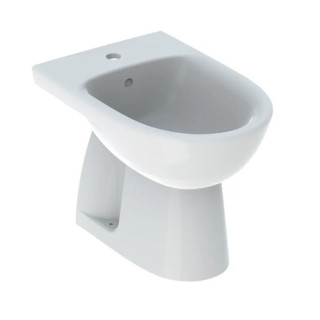Geberit Selnova Bidet freistehend, B35.8cm, H39cm, T54cm, z Überlauf, mit Hahnloch