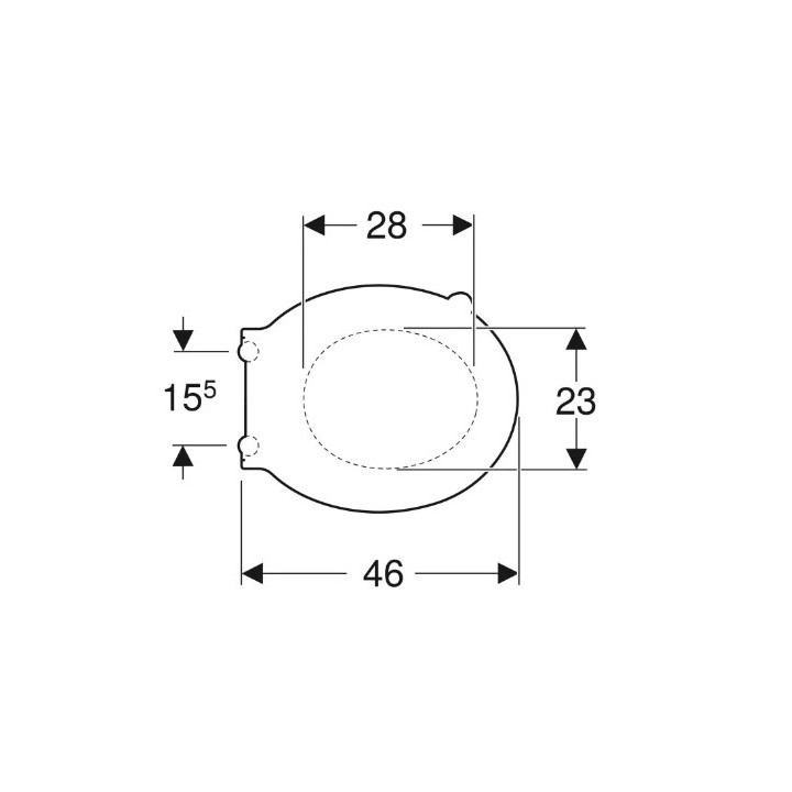 Geberit Selnova Comfort Wc-sitz, z otwartym siedziskiem, Halterung od dołu, Scharniere metalowe, antibakteriell