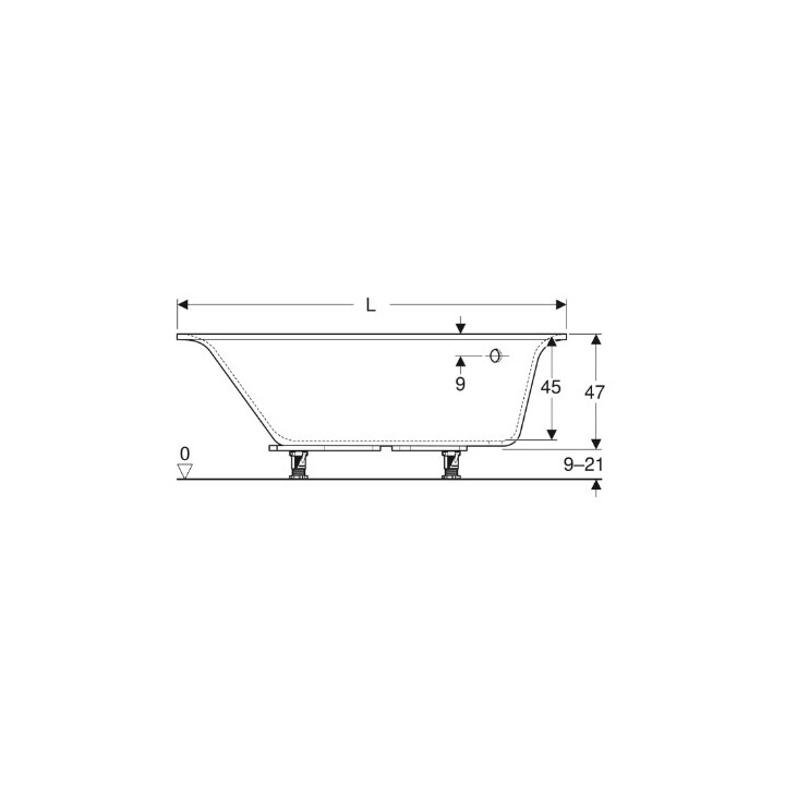 SELNOVA SQUARE asymmetrische Badewanne 160x100 cm, Abfluss z rechts strony