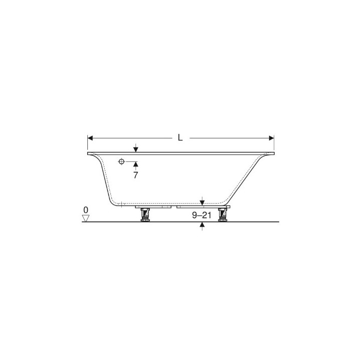SELNOVA SQUARE asymmetrische Badewanne 160x100 cm, Abfluss z rechts strony - weiß