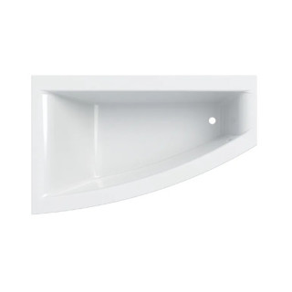 SELNOVA SQUARE asymmetrische Badewanne 170x105 cm, Abfluss von links strony - weiß