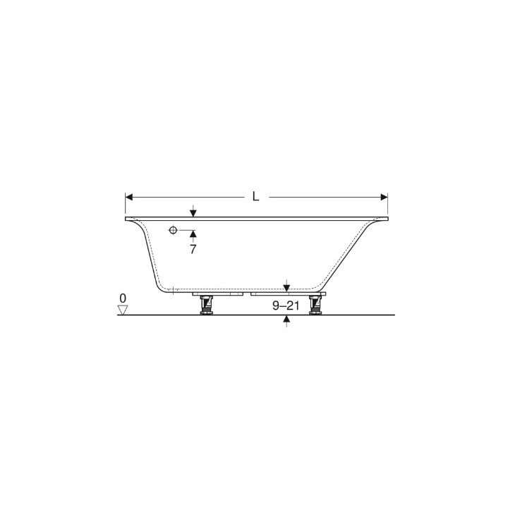 SELNOVA SQUARE asymmetrische Badewanne 170x105 cm, Abfluss z rechts strony - weiß