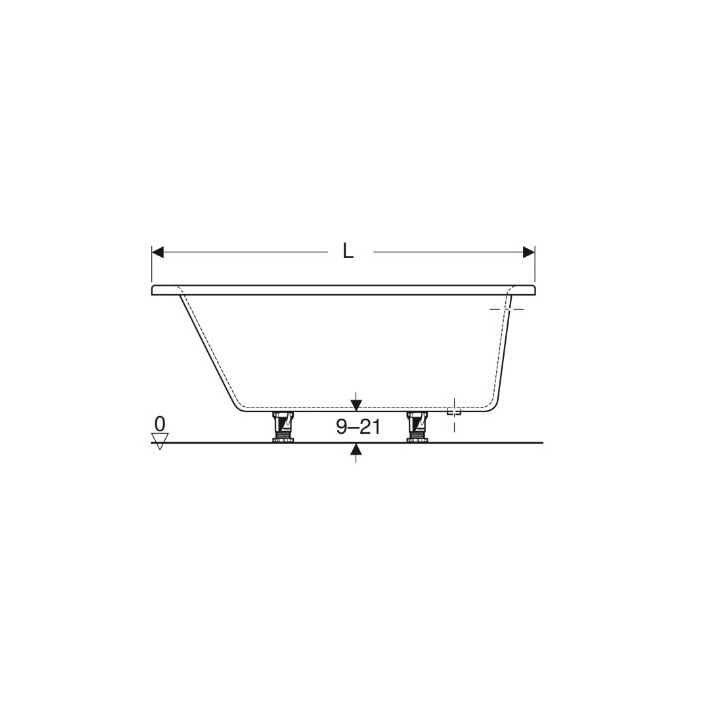 SELNOVA asymmetrische Badewanne 140x100 cm, Abfluss z rechts strony