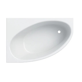 SELNOVA asymmetrische Badewanne 140x100 cm, Abfluss z rechts strony - weiß