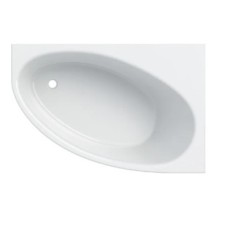 SELNOVA asymmetrische Badewanne 140x100 cm, Abfluss von links strony - weiß