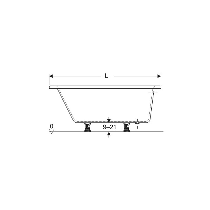 SELNOVA asymmetrische Badewanne 150x100 cm, Abfluss z rechts strony - weiß