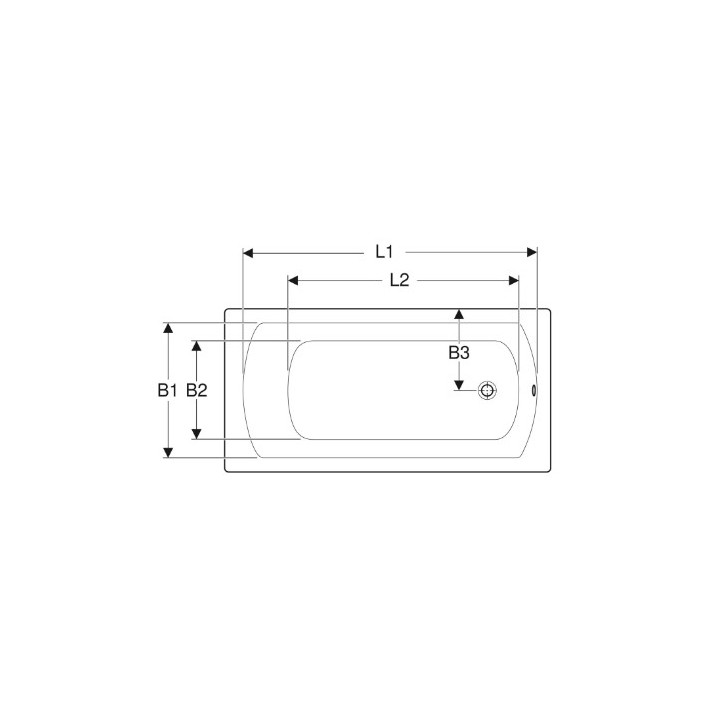 PERFECT Badewanne rechteckig 150x75 cm - weiß