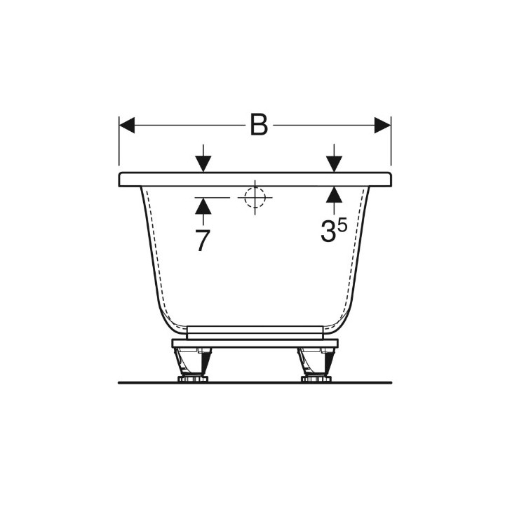 SELNOVA SQUARE Badewanne rechteckig 140x70 cm - weiß
